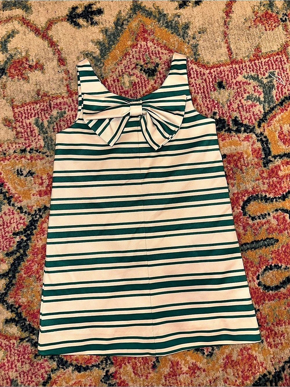 GB Girls Striped Dress Size 4 Green & White